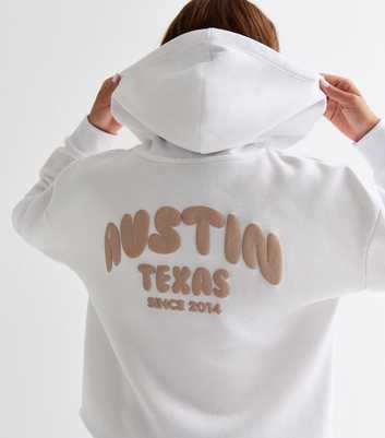 Girls White Austin Texas Pullover Hoodie 