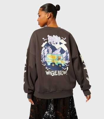 Skinnydip Dark Grey Scooby Doo Acid Wash Sweatshirt