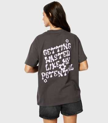 Skinnydip Grey Jersey Slogan T-Shirt