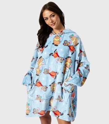 Skinnydip Blue Disney Jaq Gus Fleece Blanket Hoodie