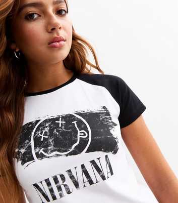 Girls White Nirvana Raglan Jersey T-Shirt