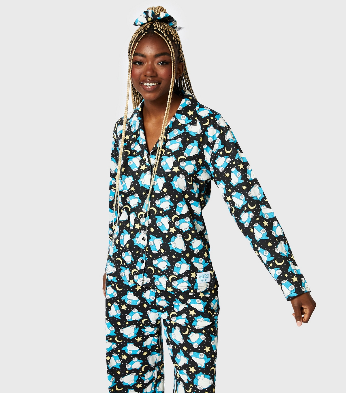 Women's Black Pokemon Snorlax Scrunchie Pyjama Set Skinnydip New Look