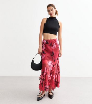 Rose midi skirt online