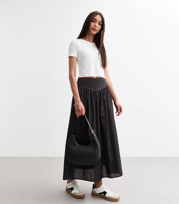 Black high waisted skirt new look hotsell