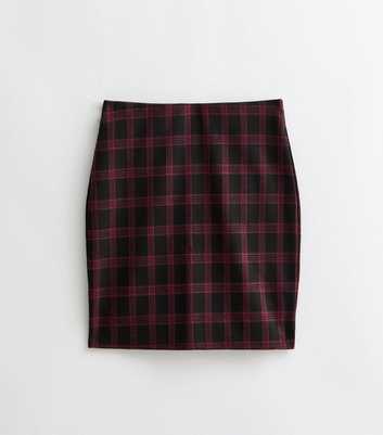 Tall Black Checked Tube Skirt