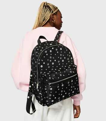 Skinnydip Black Celestial Print Shell Backpack