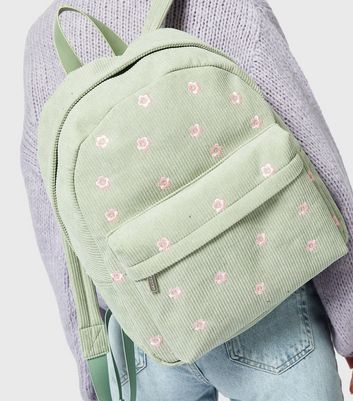 Skinnydip Green Daisy Embroidered Backpack New Look