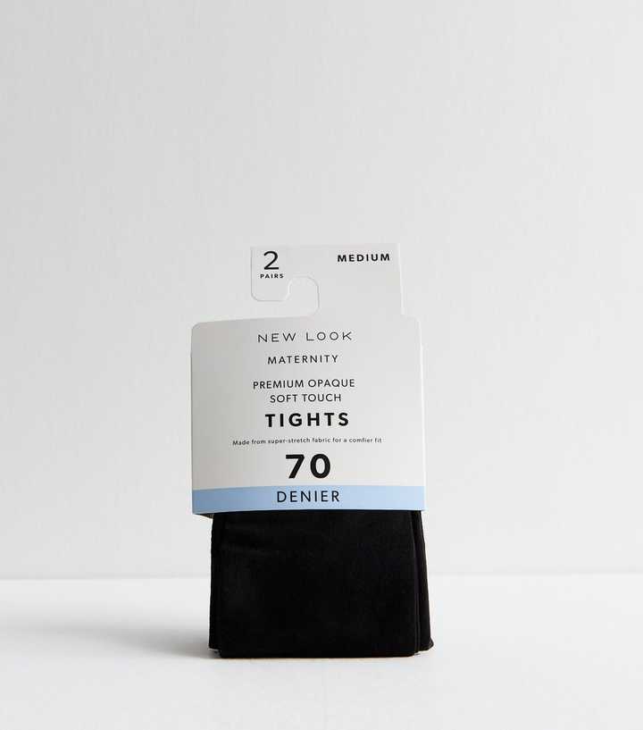 Maternity 2 Pairs of Black Premium Opaque Tights