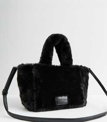 Black Faux Fur Tote