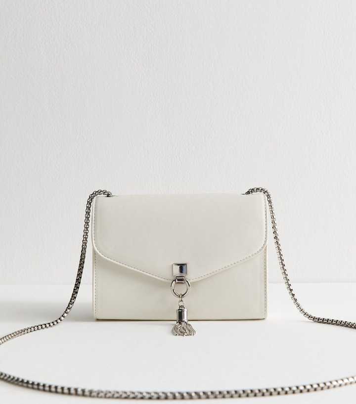 White Tassel Faux Leather Crossbody Bag