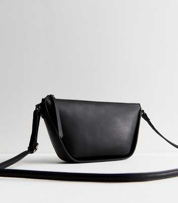 Black Faux Leather Crossbody Bag