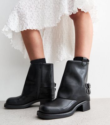 Faux leather biker boots best sale