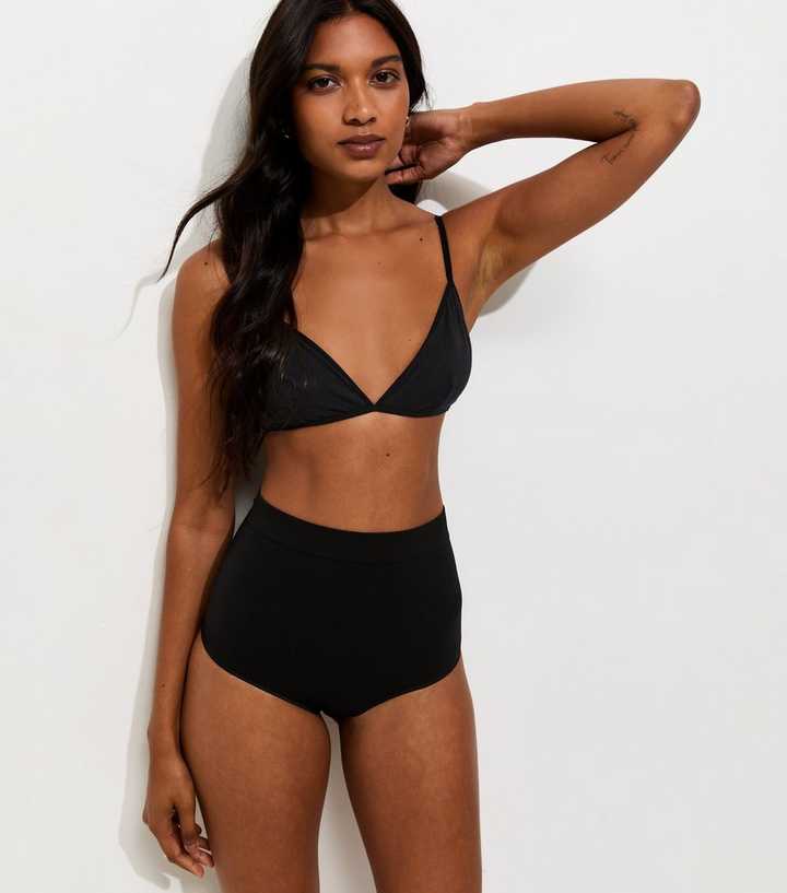 Black Seamless Shaping High Waisted Brazilian Briefs