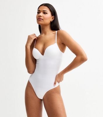 White Seamless Shaping Push Up Bodysuit | New Look White Seamless Shaping Push Up Bodysuit | New Look