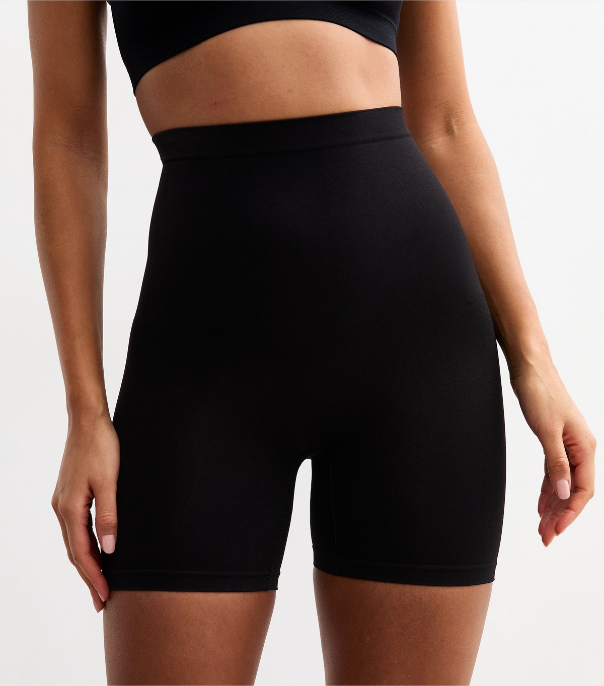 Women's Black Seamless Shaping Shorts New Look