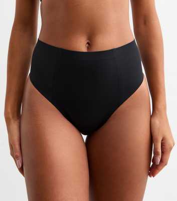 Black High Waisted Shaping Brazilian Briefs