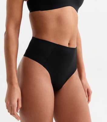 Black High Waisted Shaping Thong 