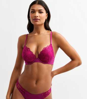 Burgundy Floral Embroidered Push-Up Boost Bra