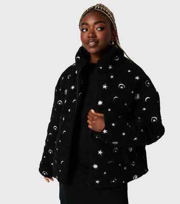 Skinnydip Black Celestial Borg Puffer Jacket