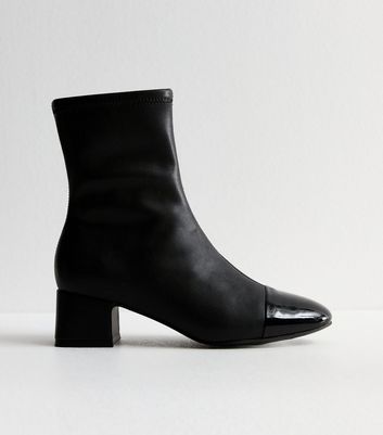 Black patent ankle boots new look on sale