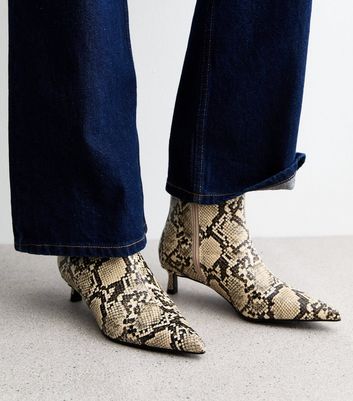 Shops snakeskin kitten heel booties