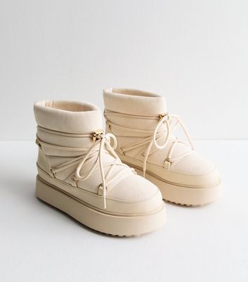 Off white lace up boots online