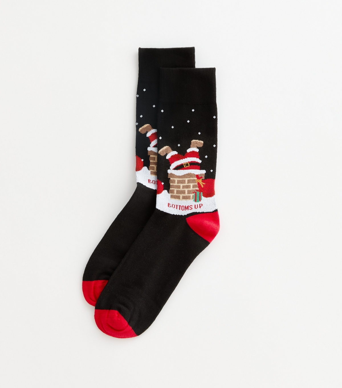 Men's Black Bottoms Up Christmas Socks New Look