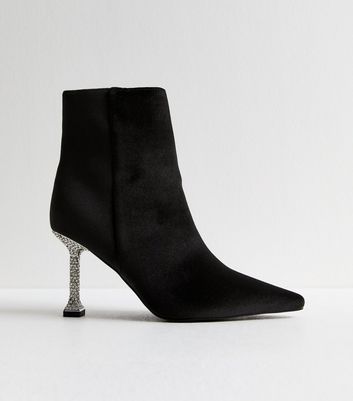 Black ankle boots stiletto heel on sale