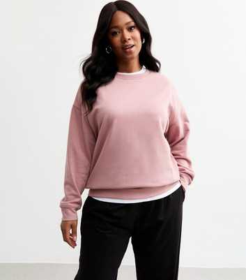 Curves Pink Relaxed Jersey Sweatshirt