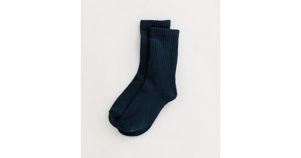 3 Pack Recycled Cotton Socks in Navy