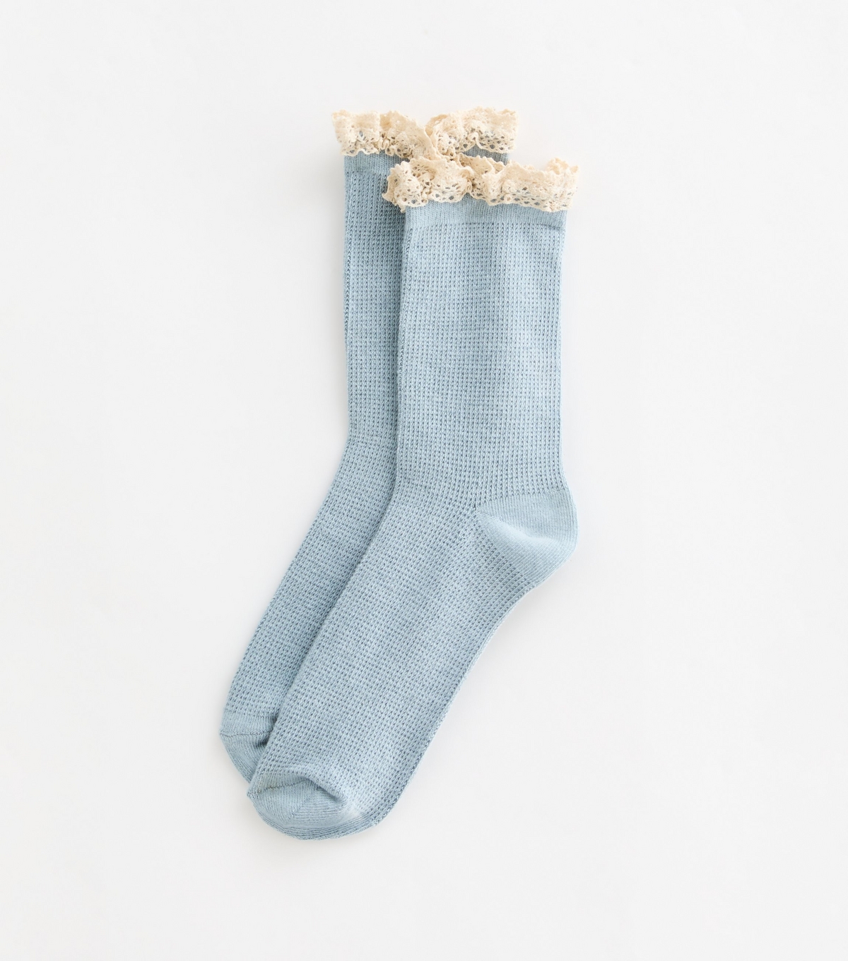 Blue Frill Trim Socks New Look