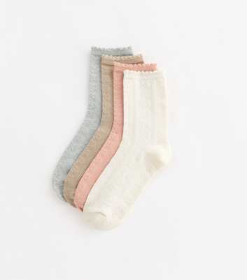 Pack Of 4 Frill Trim Ankle Socks