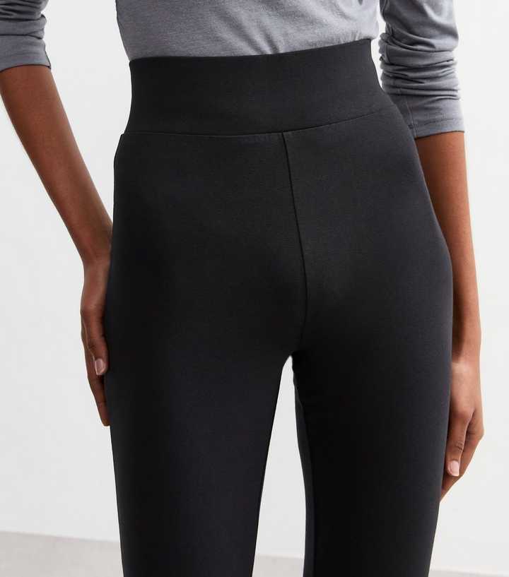 Tall Black Flared Stretch Cotton Leggings