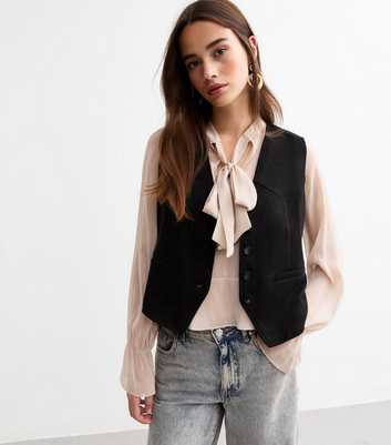 Black Suedette Waistcoat 