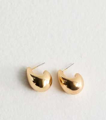 Gold Tone Teardrop Stud Earrings 