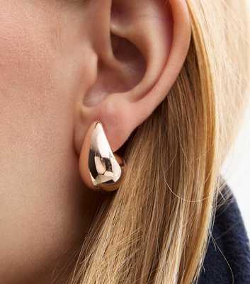 Rose Gold Tone Teardrop Stud Earrings