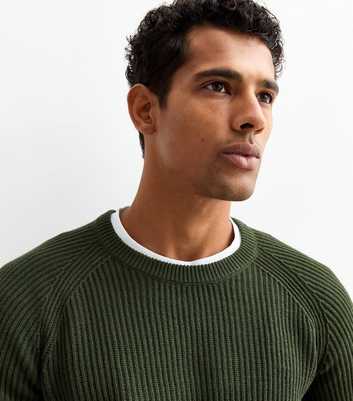 Jack & Jones Green Chunky Knit Crew Neck Jumper 