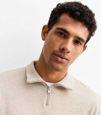 Jack & Jones Cream Half Zip Jumper 