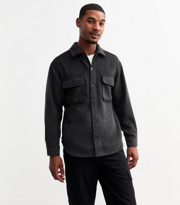 Men's Jack & Jones Black Regular Flannel Overshirt New Look