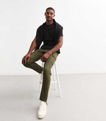 Jack & Jones Khaki Regular Cotton Cargo Trousers