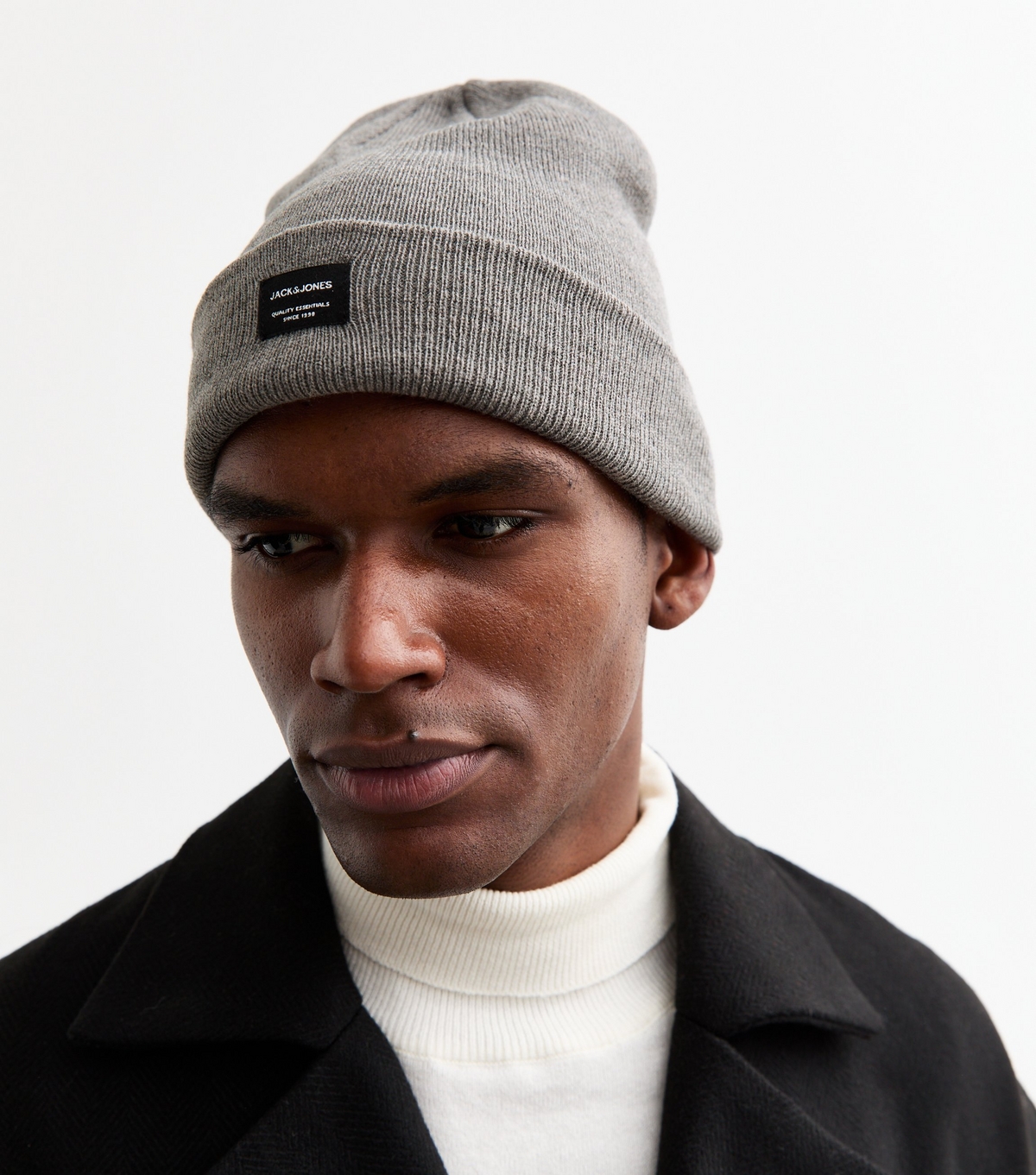 Men's Grey Knit Beanie Hat Jack & Jones New Look