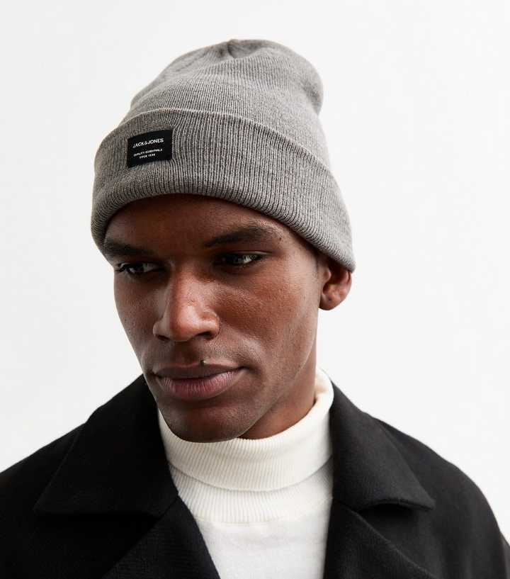 Jack Jones Grey Knit Beanie Hat New Look