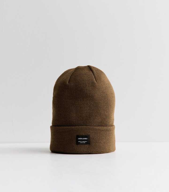 Jack & Jones Dark Brown Logo Patch Beanie