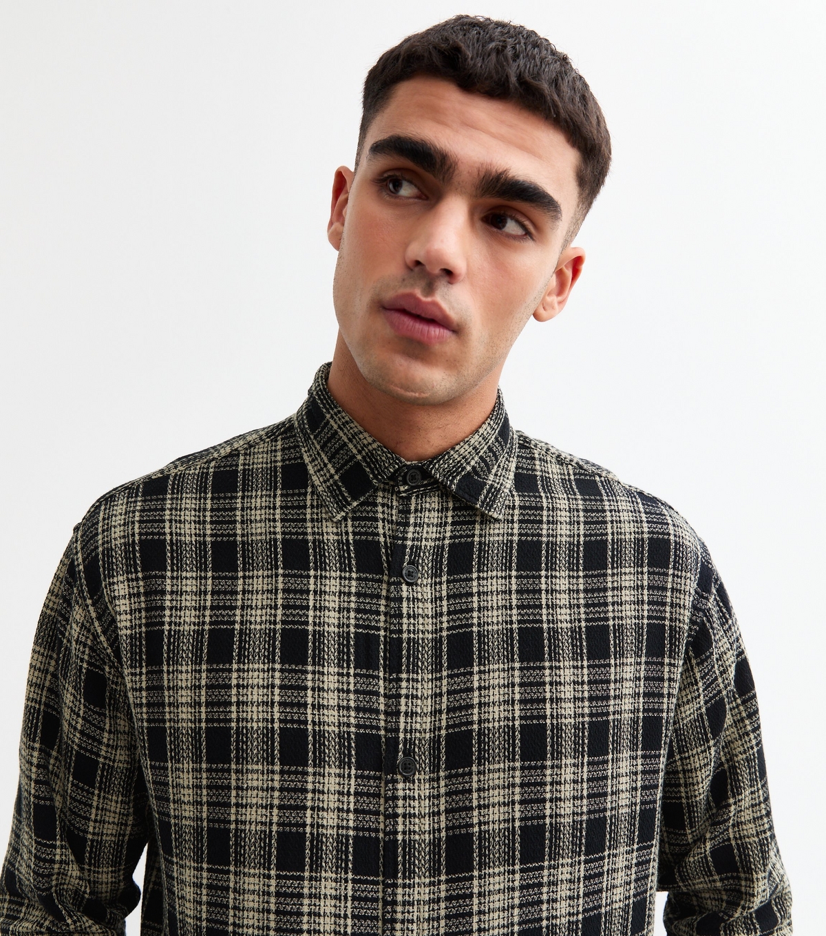 Men's Black Checked Shirt Jack & Jones New Look