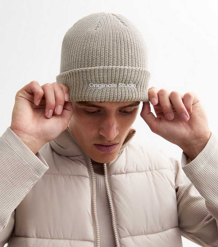 Jack Jones Off White Knit Beanie Hat New Look