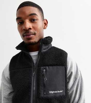 Jack & Jones Black Regular Fleece Gilet