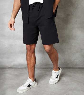 Threadbare Black Textured Cotton Shorts 
