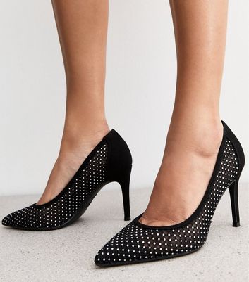 Black mesh court shoes hotsell