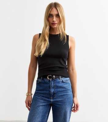 Black Knit Sleeveless Top