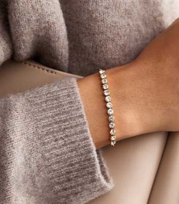 18ct Gold Plated Diamanté Bracelet